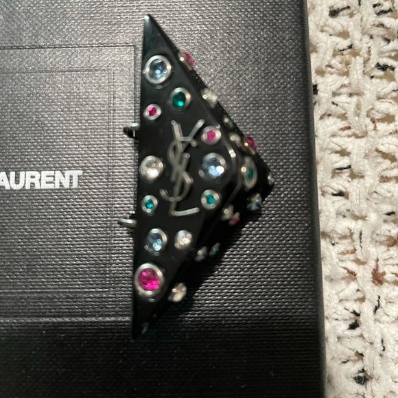 YSL Clip on triangle multi color black earrings - Picture 9 of 14